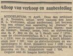 Aanbesteding.
<br/>
Nieuwsblad van het Noorden (via Dio Perdona), 1932-04-11